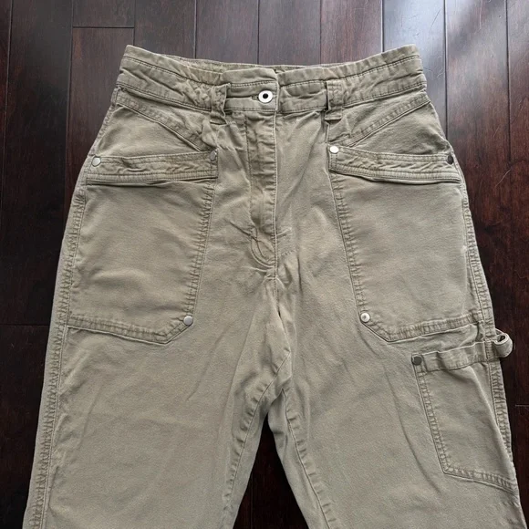 Maeve Anthropologie Womens Turner Utility Cargo Pants Size 30 Khaki Stretch - Picture 2 of 9